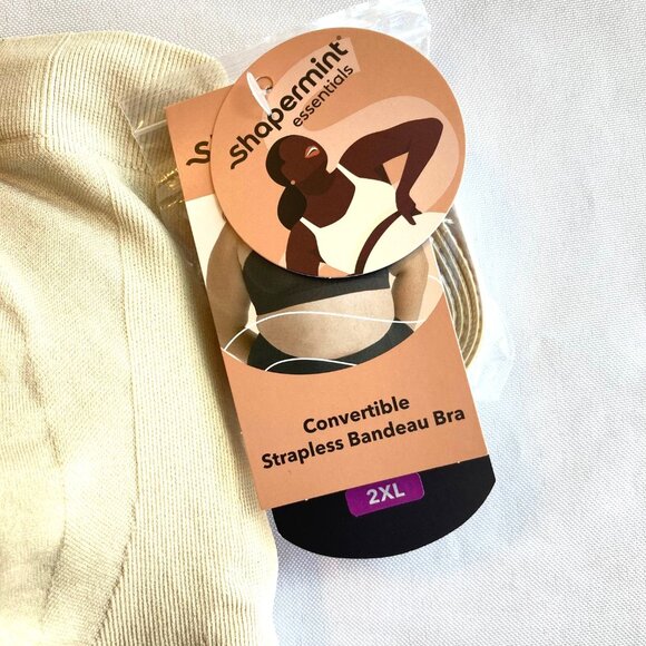 SHAPERMINT Convertible Strapless Bandeau Bra 2XL Beige 10400 NWT - Picture 3 of 9